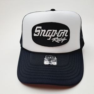 Snap On Foam Mesh Trucker Snapback Hat Cap Black Embroidered Patch